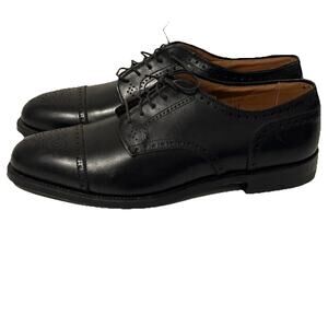 Vtg Alden 1141 For Brooks Brothers Black Calfskin Medallion Cap Toe Shoe Sz 10